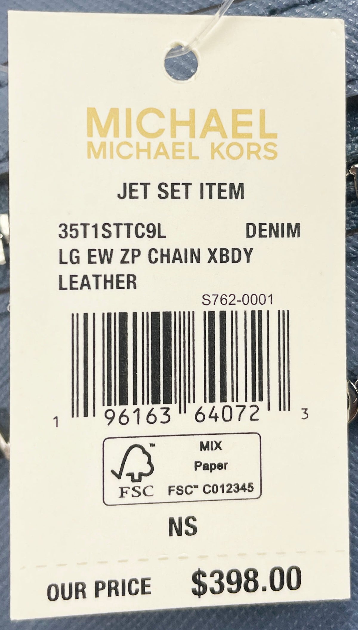 Michael Kors Jet Set East West Denim Crossbody Bag