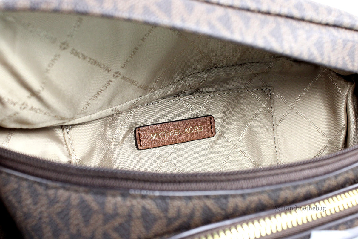 Michael Kors Maisie Large Brown PVC 2-n-1 Belt Bag