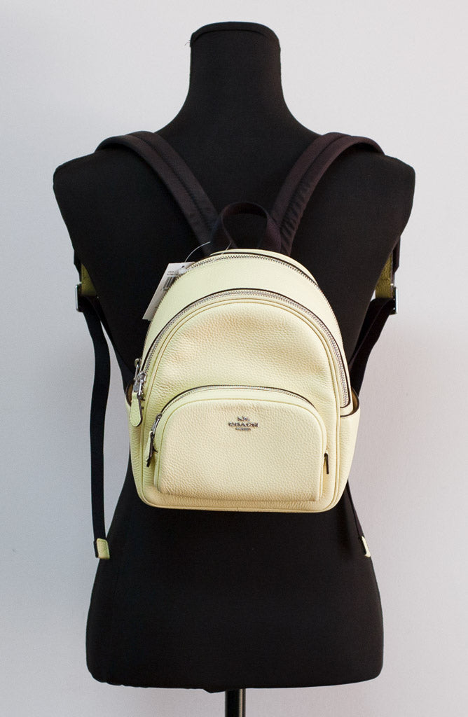 Coach Mini Court Pale Lime Pebbled Leather Shoulder Backpack