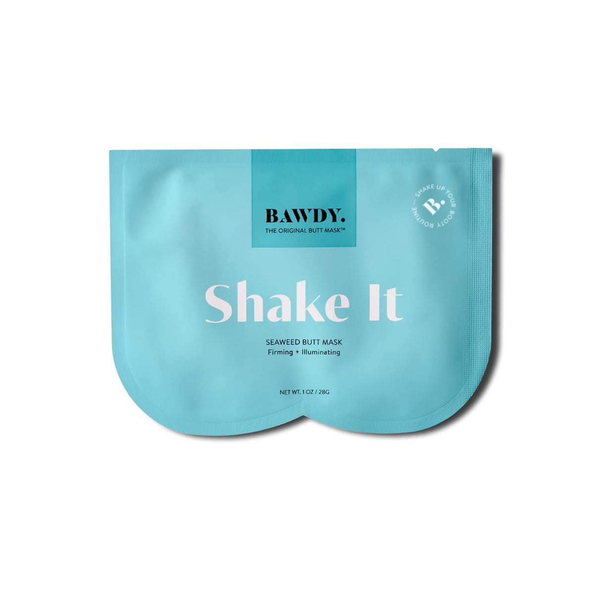 BAWDY Shake It - Marine Algae Beauty Mask for Your Butt - Firming + Illuminating Mask for Your Behind - 2 Sheets One for Each Cheek - Clean Beauty Mask for Your Butt (2 Sheets - Single-Use)