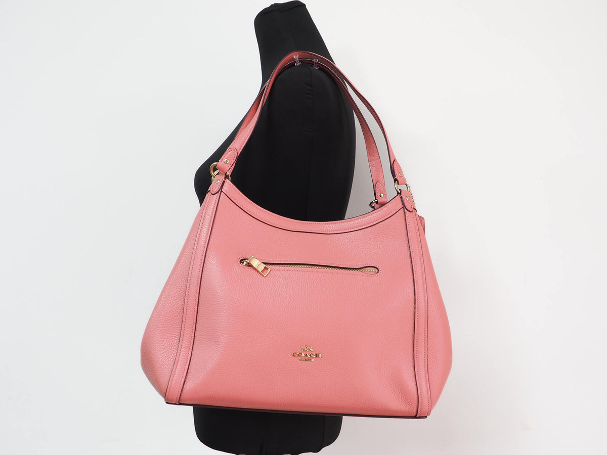 Coach Kristy Taffy Pebbled Leather Triple Compartment Shoulder Handbag