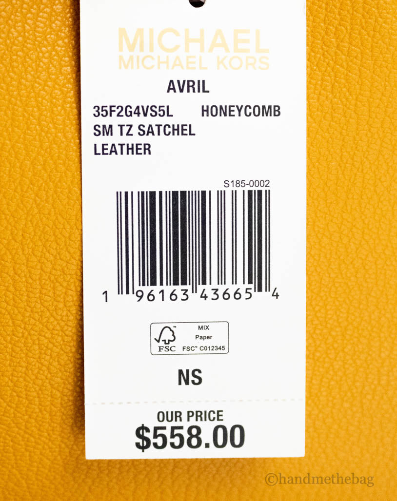 Michael Kors Avril Small Honeycomb Leather Suede Satchel