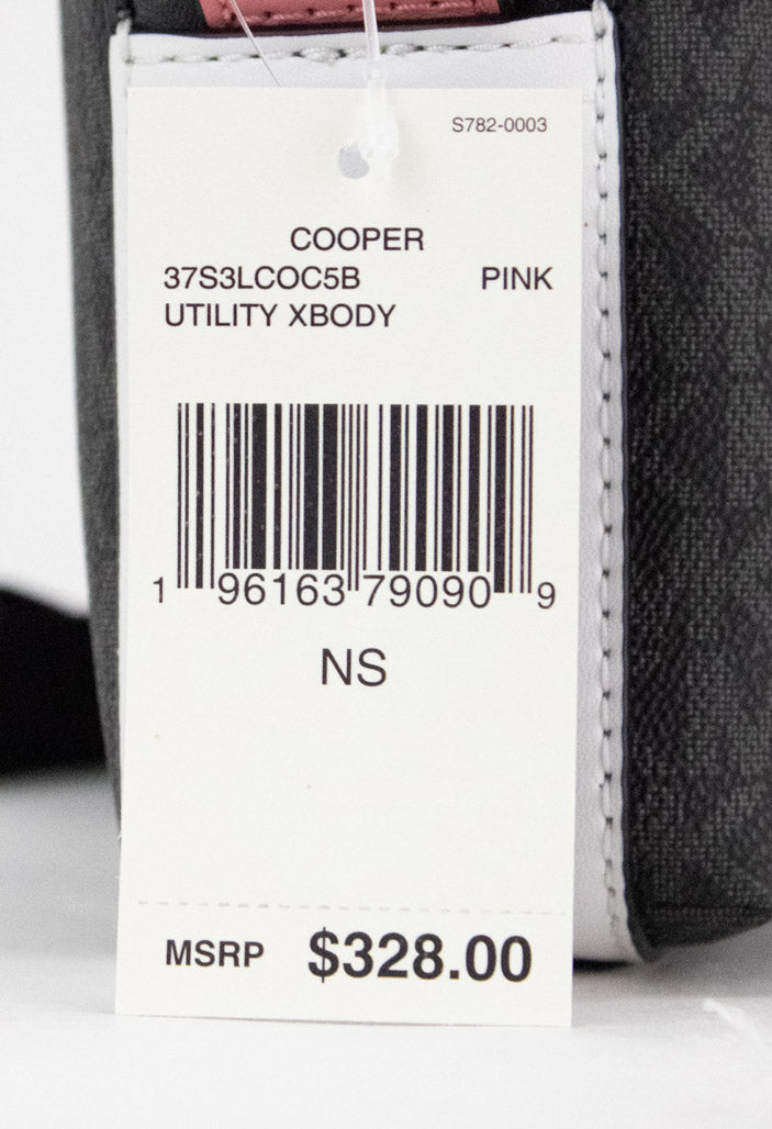 Michael Kors Cooper Small Black Pink Utility Crossbody Bag