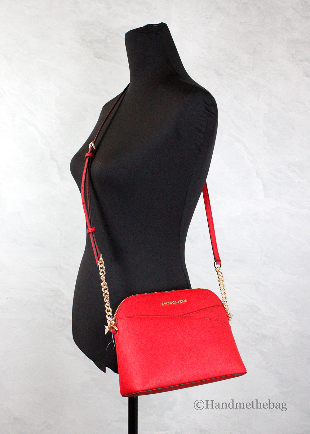 Michael Kors Jet Set Bright Red X Cross Dome Crossbody
