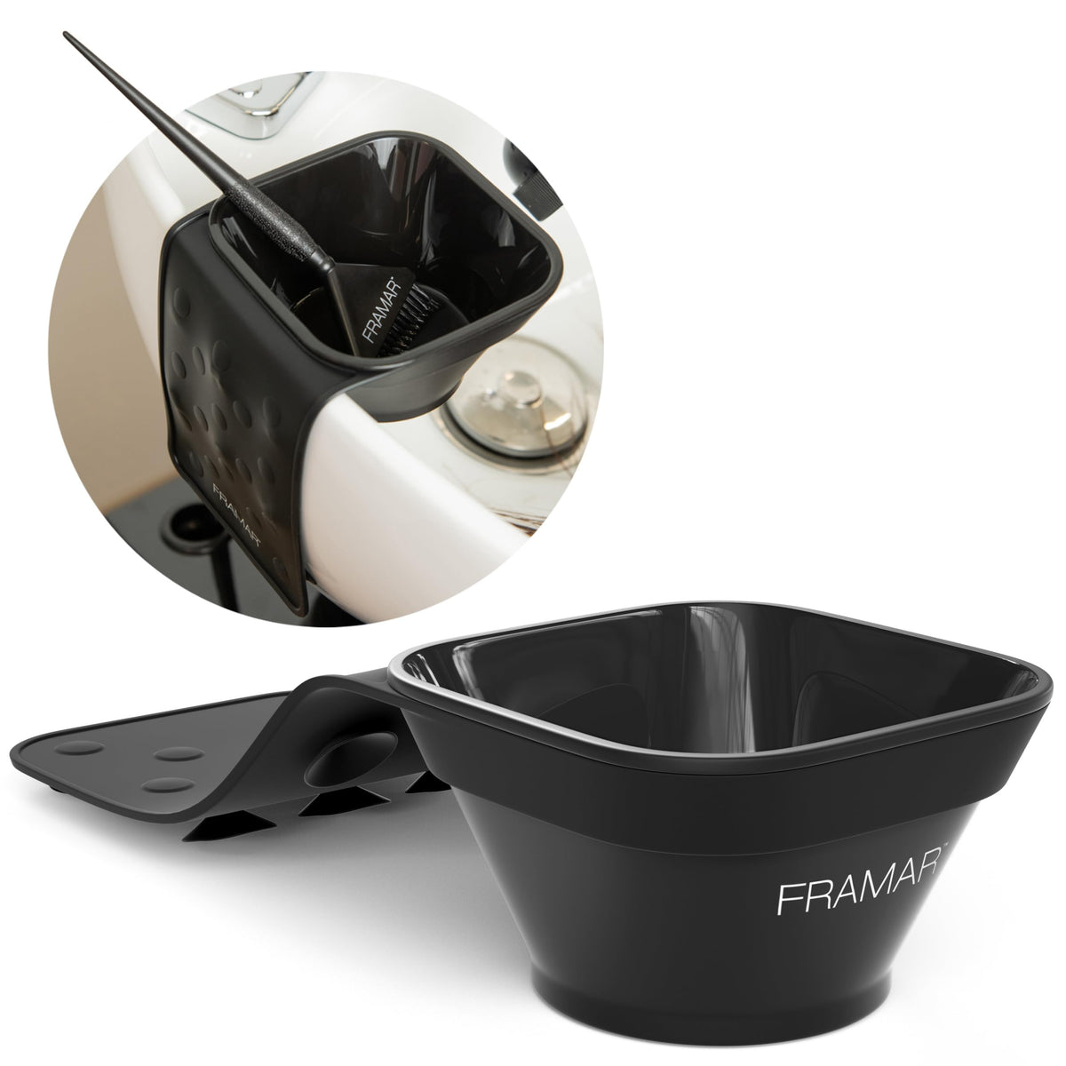 FRAMAR Toning Tub Hair Dye Mixing Bowls Set – Hair Dye Bowl Mixing Bowl Set Black Bowl for Hair Color Hair Toner Hair Dye Kit Hair Salon Supplies Suction Bowl for Hair Colour – 2 Pack