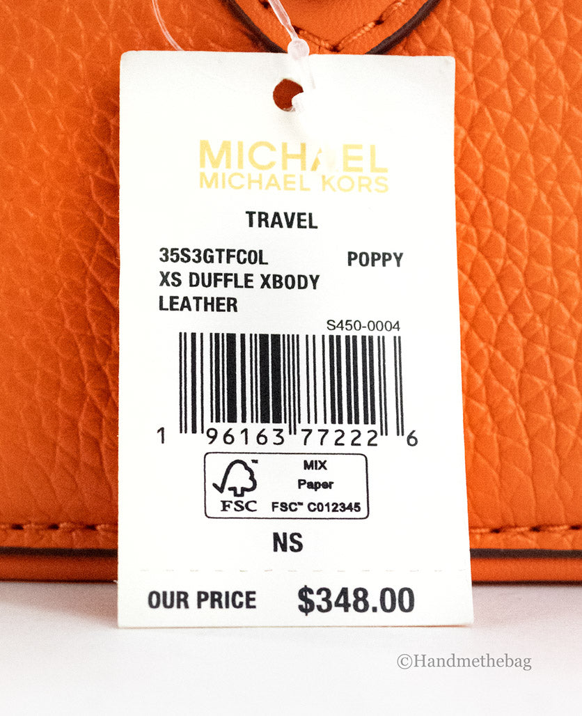 Michael Kors Travel XS Poppy Pebbled Leather Duffle Bag