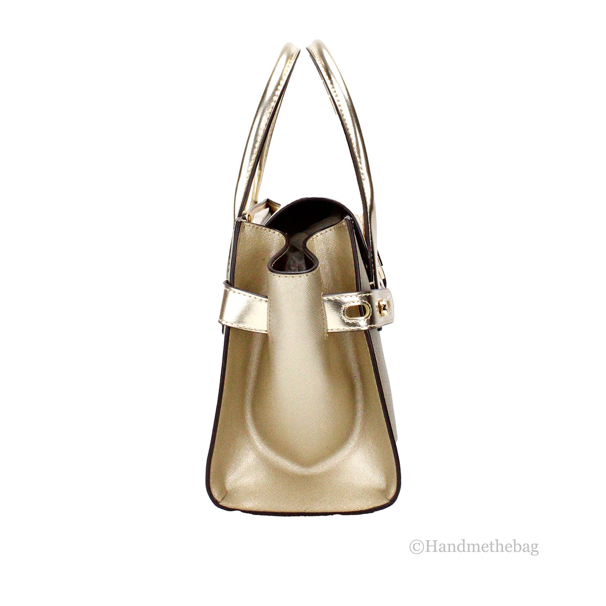 Michael Kors Carmen Medium Pale Gold Leather Satchel
