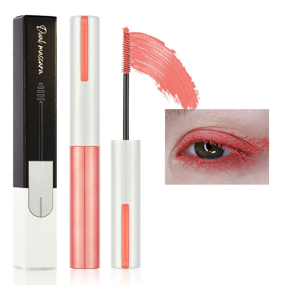Colorful Mascara Colorful Mascara Set Fast Dry Eyelashes Curling Lengthening Eye Lashes Waterproof Color Mascara Eye Makeup (Apricot 1)