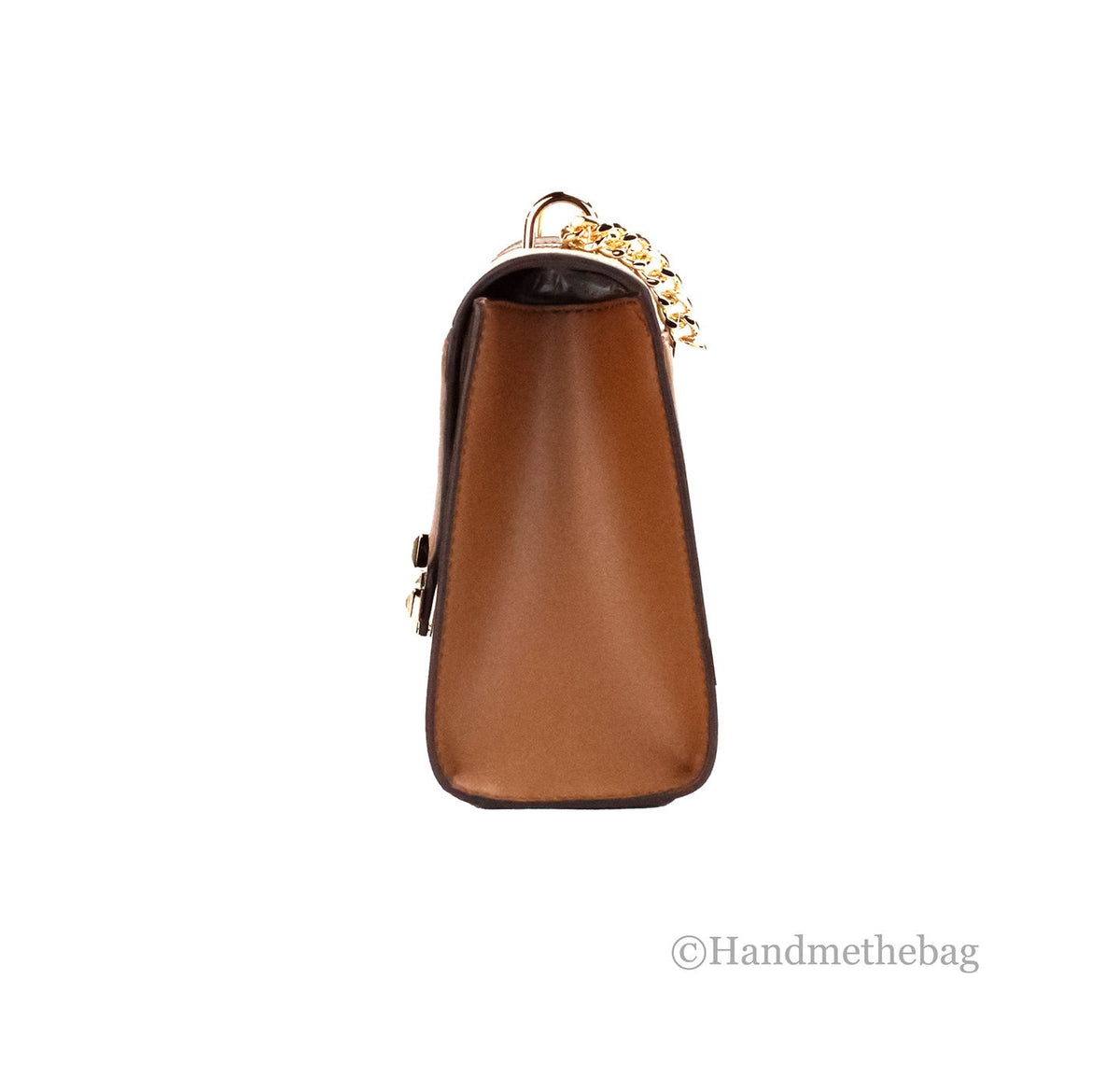 Michael Kors Whitney Medium Brown Color-Block Chain Shoulder Bag