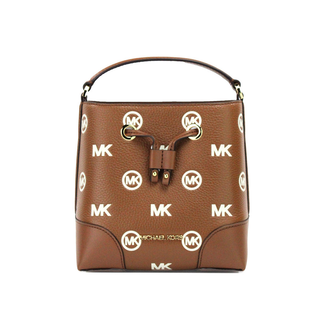 Michael Kors Mercer Luggage Embossed Bucket Crossbody Bag