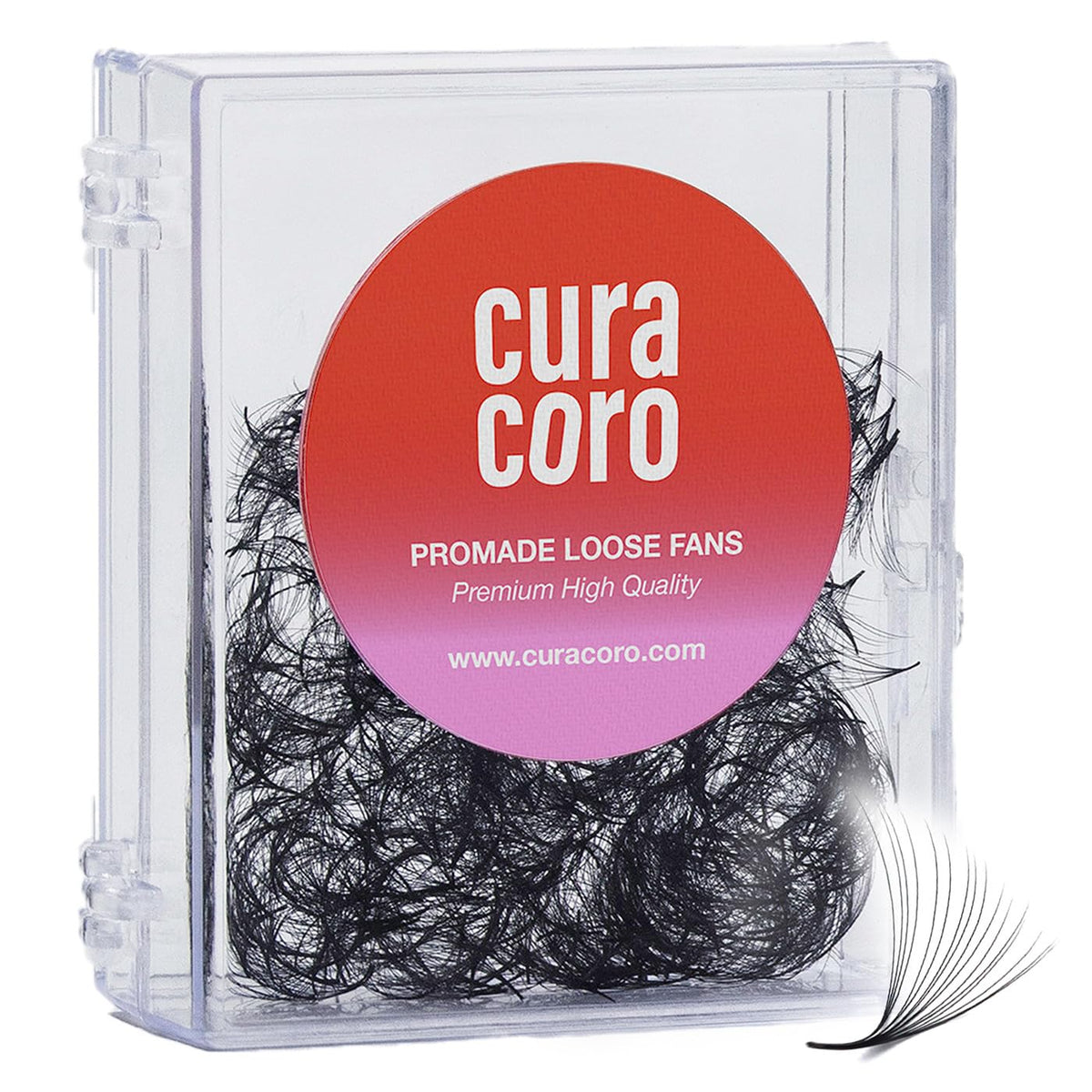 Curacoro Promade 500 Fans - Handmade Volume Promade Eyelashes Fans 3D To 16D C CC D DD L M Curl Thickness 0.03~0.1mm 8-20mm Length Professional Long-Lasting Promade Lash Fans (6D-0.05 CC 9 mm)