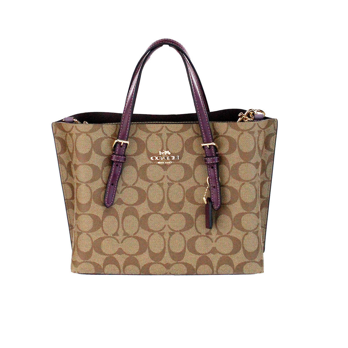 Coach Mollie 25 Small Berry Coated Canvas Crossbody Tote