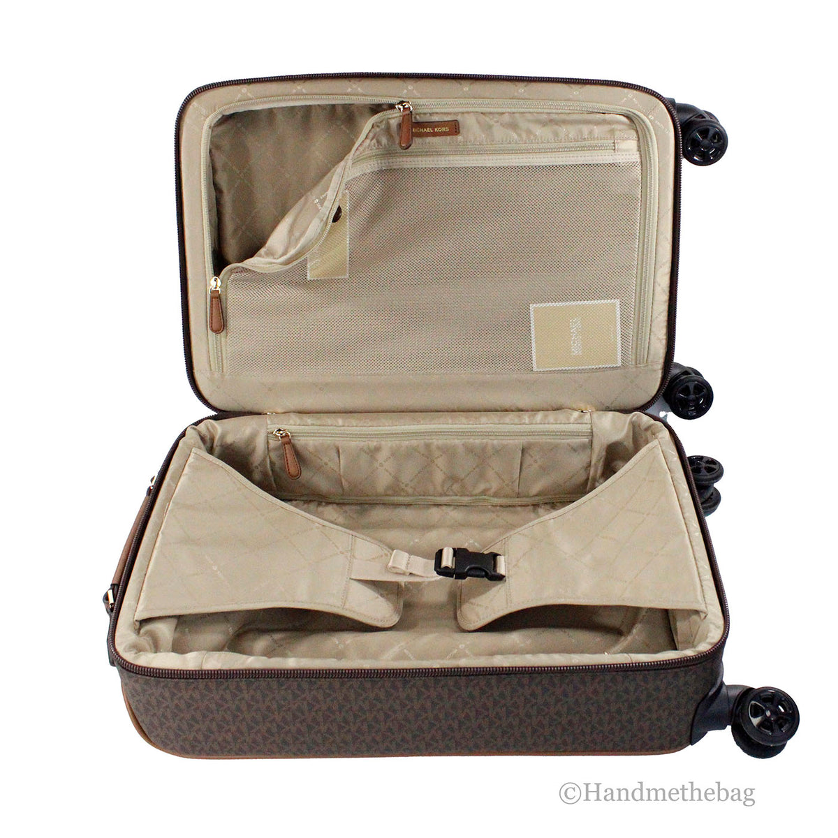 Michael Kors Travel Small Brown Trolley Rolling Suitcase