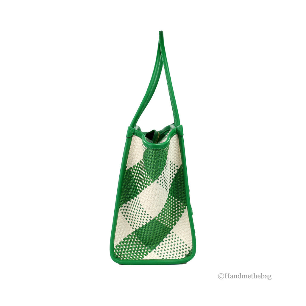 Kate Spade Ella Gingham Oversized Straw Shoulder Tote