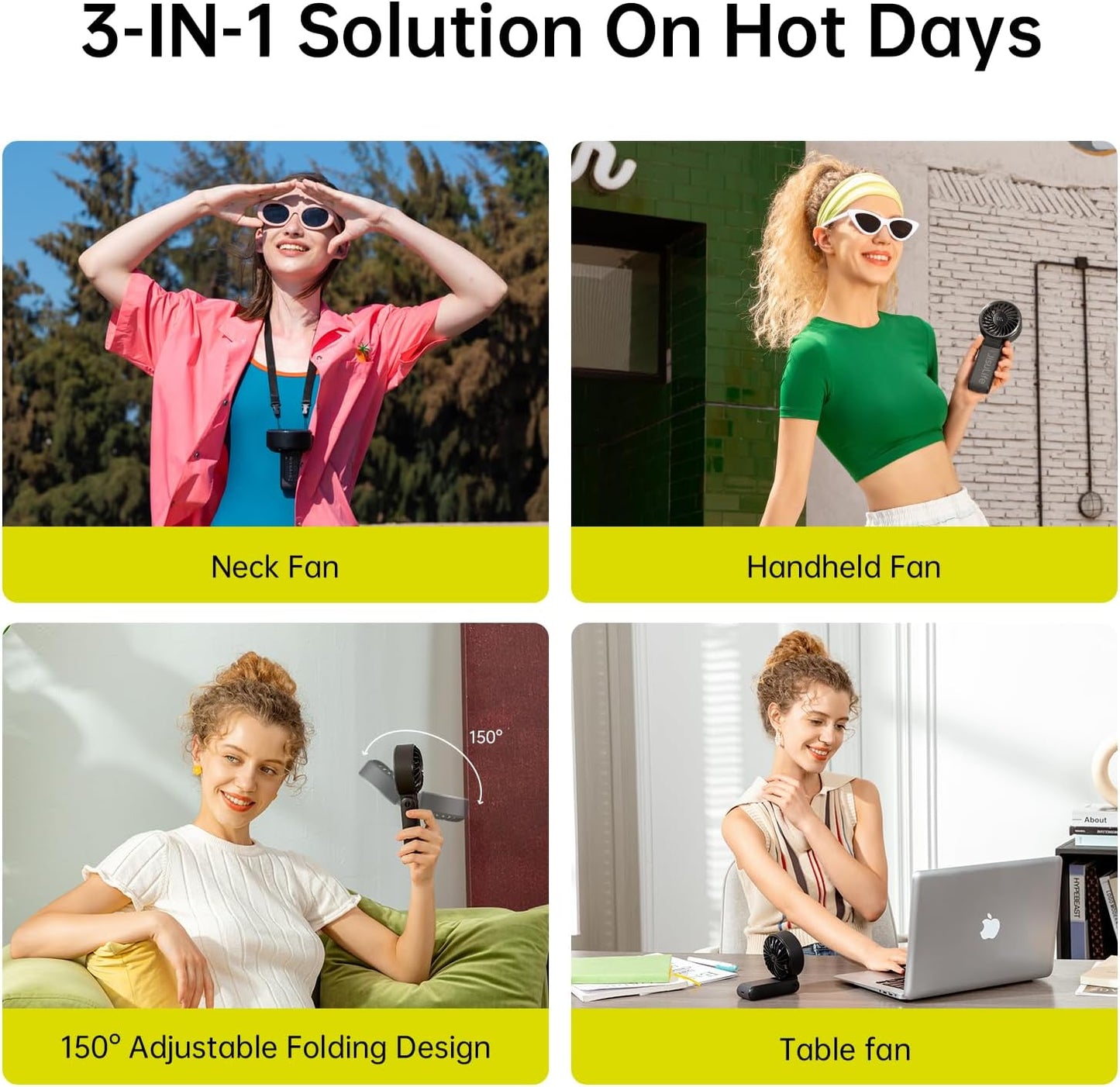 Handheld Fan Life7 – Ultimate Flexibility: High-Power Motor, LED Display, 19.5 Hrs Cooling, 5000Mah Rechargeable, 5-Speed, Foldable Design, 3-IN-1 Portable Fan for Travel Cruise Beach(Black)