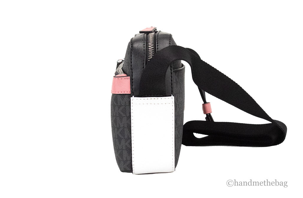 Michael Kors Cooper Small Black Pink Utility Crossbody Bag