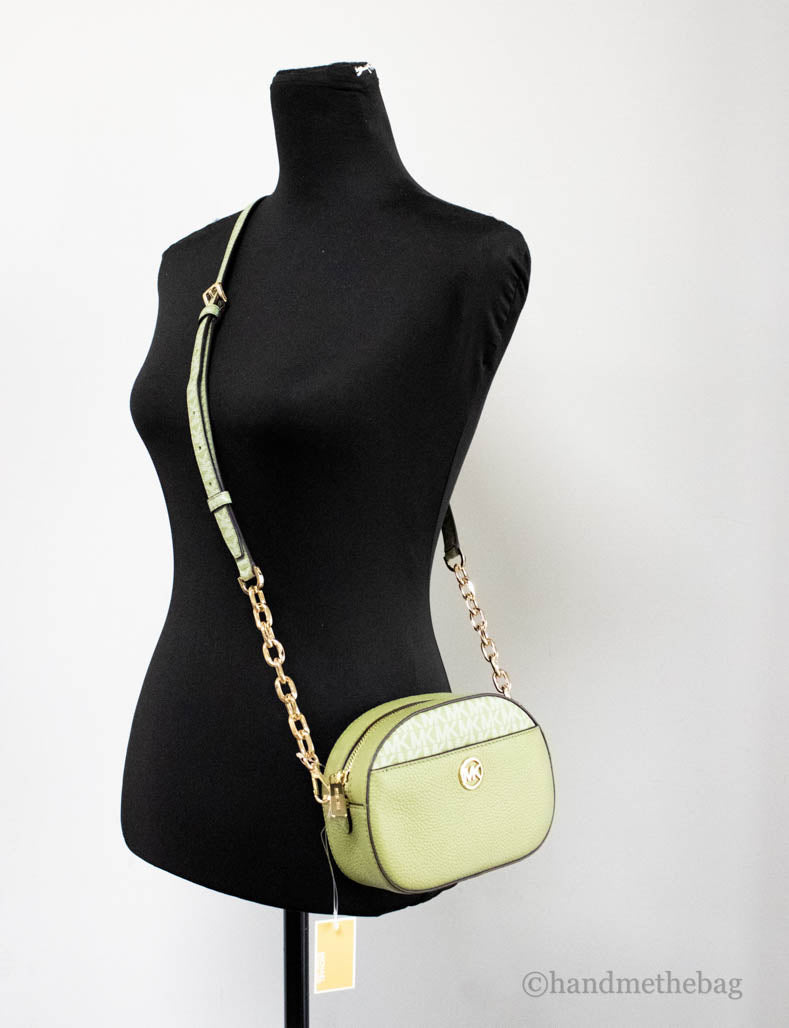 Michael Kors Jet Set Glam Sage Front Pocket Oval Crossbody