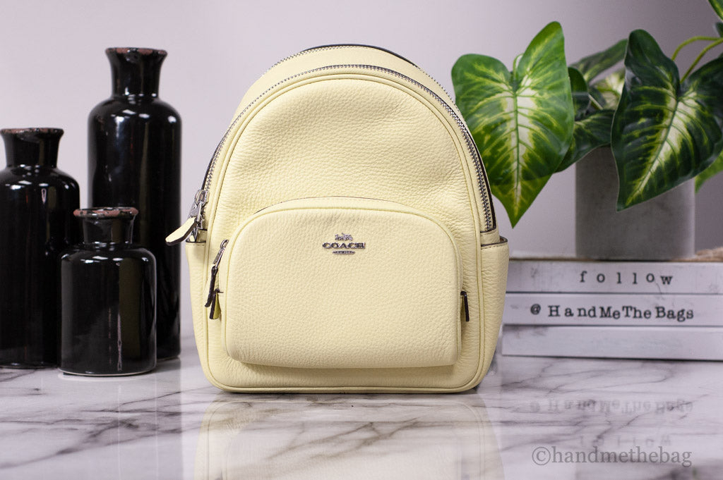 Coach Mini Court Pale Lime Pebbled Leather Shoulder Backpack