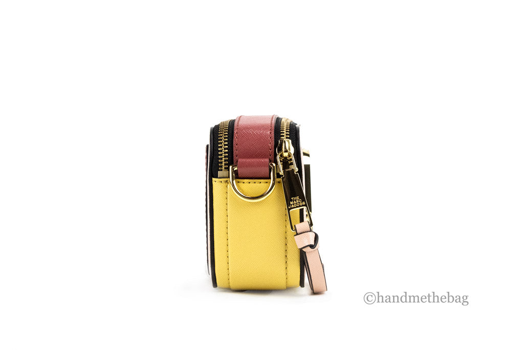 Marc Jacobs The Colorblock Snapshot New Rose Saffiano Leather Shoulder Handbag