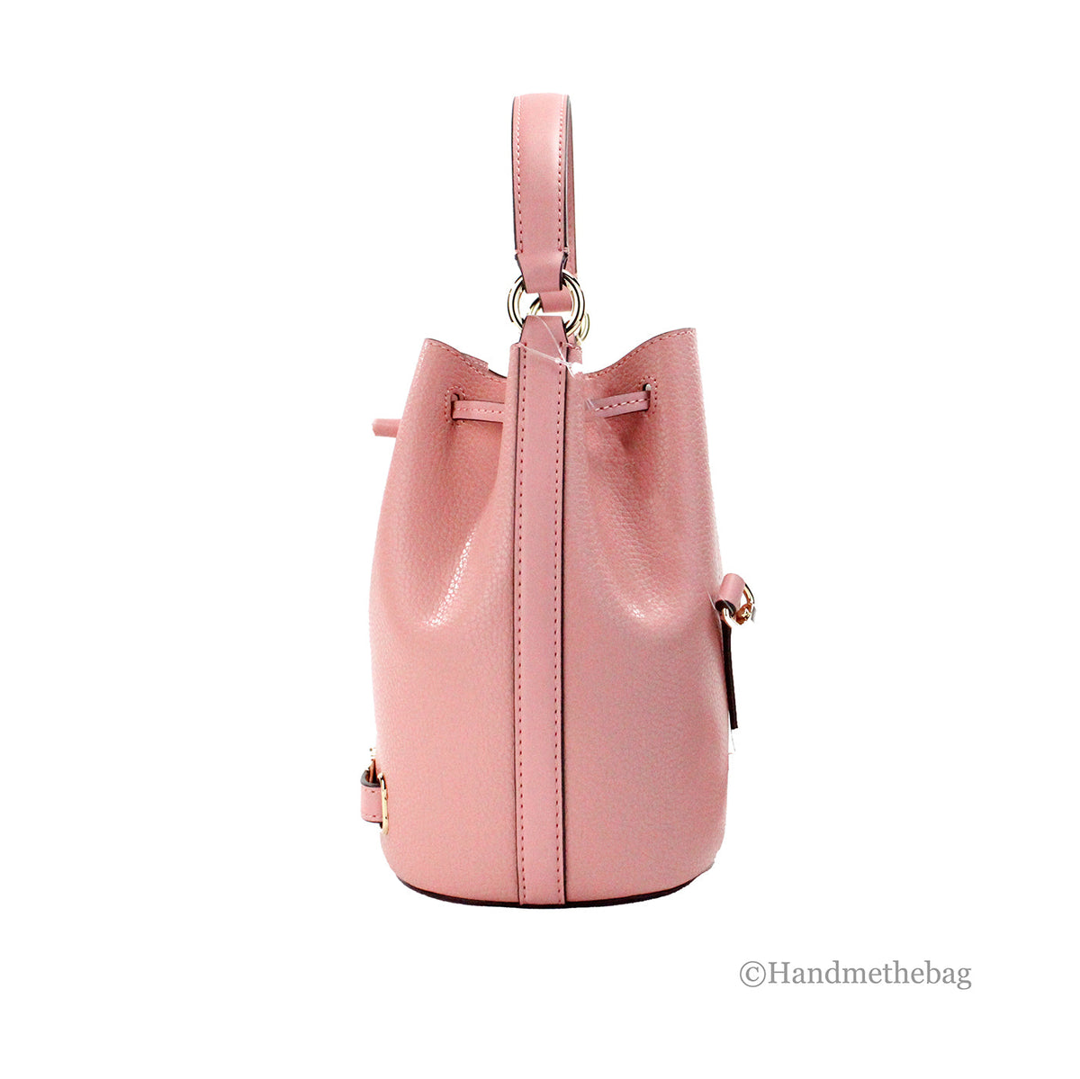 Michael Kors Reed Medium Primrose Leather Belted Bucket Messenger