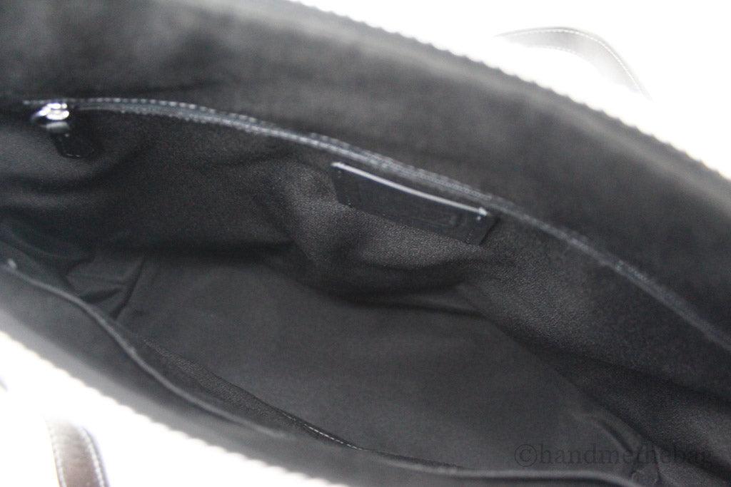 Coach Graphite Signature Coated Canvas Leather Gallery Tote Bag