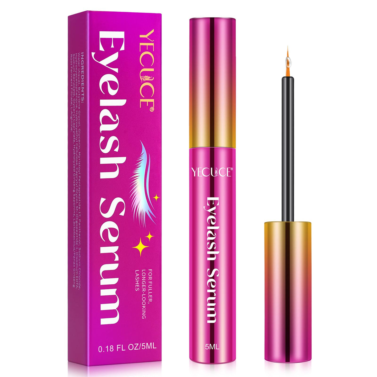 XINSZLIN Eyelash Growth Serum Lash Serum with Advanced Gentle Formula Eyelash Serum Boost Lash Grow for Fuller Longer Looking Eyelashes and Eyebrows 5ml