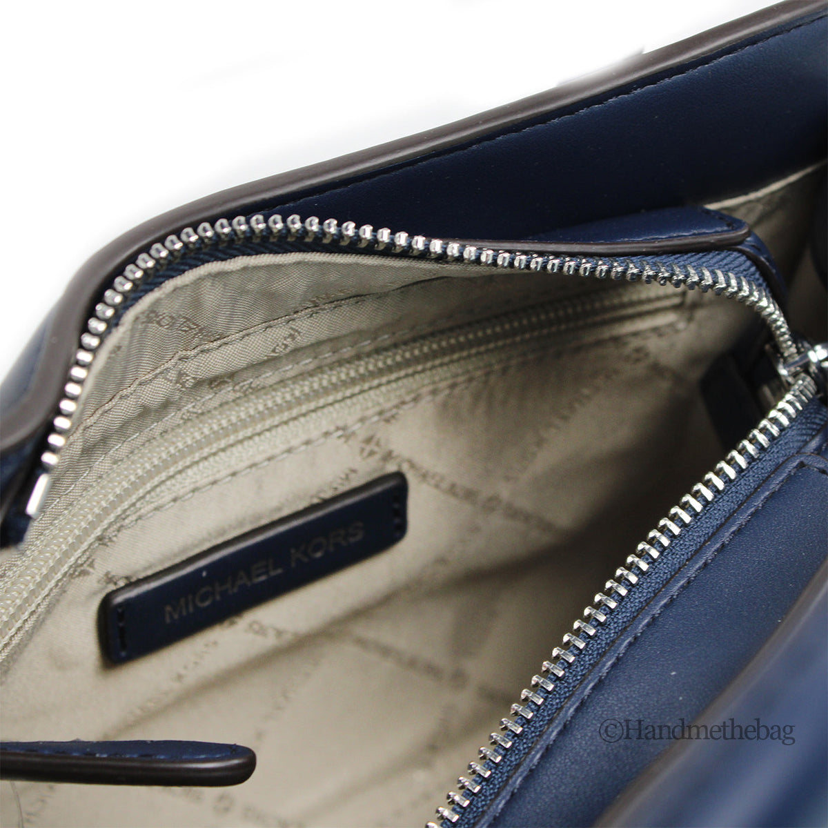 Michael Kors Gabby Small Navy Satchel Crossbody Bag