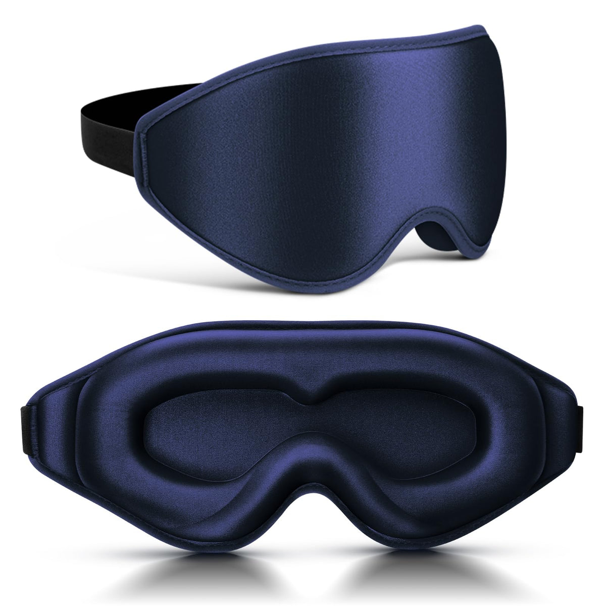 99% Fully Block Out Light Eye Sleep Mask 3D Deep Contoured Eyes Cover Zero Pressure Long Lash Extension Eyes Mask with Adjustable Straps for Sleeping Travel Home Nap Rest Women Men (Dark Blue)