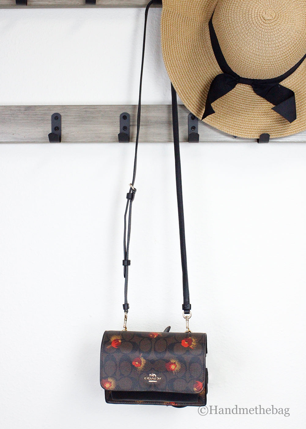 Coach Signature Coated Canvas Poppy Floral Foldover Crossbody Bag