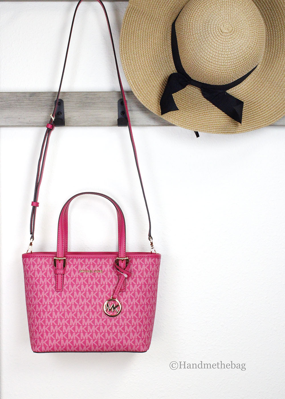 Michael Kors XS Electric Pink Carryall Tote Convertible Bag