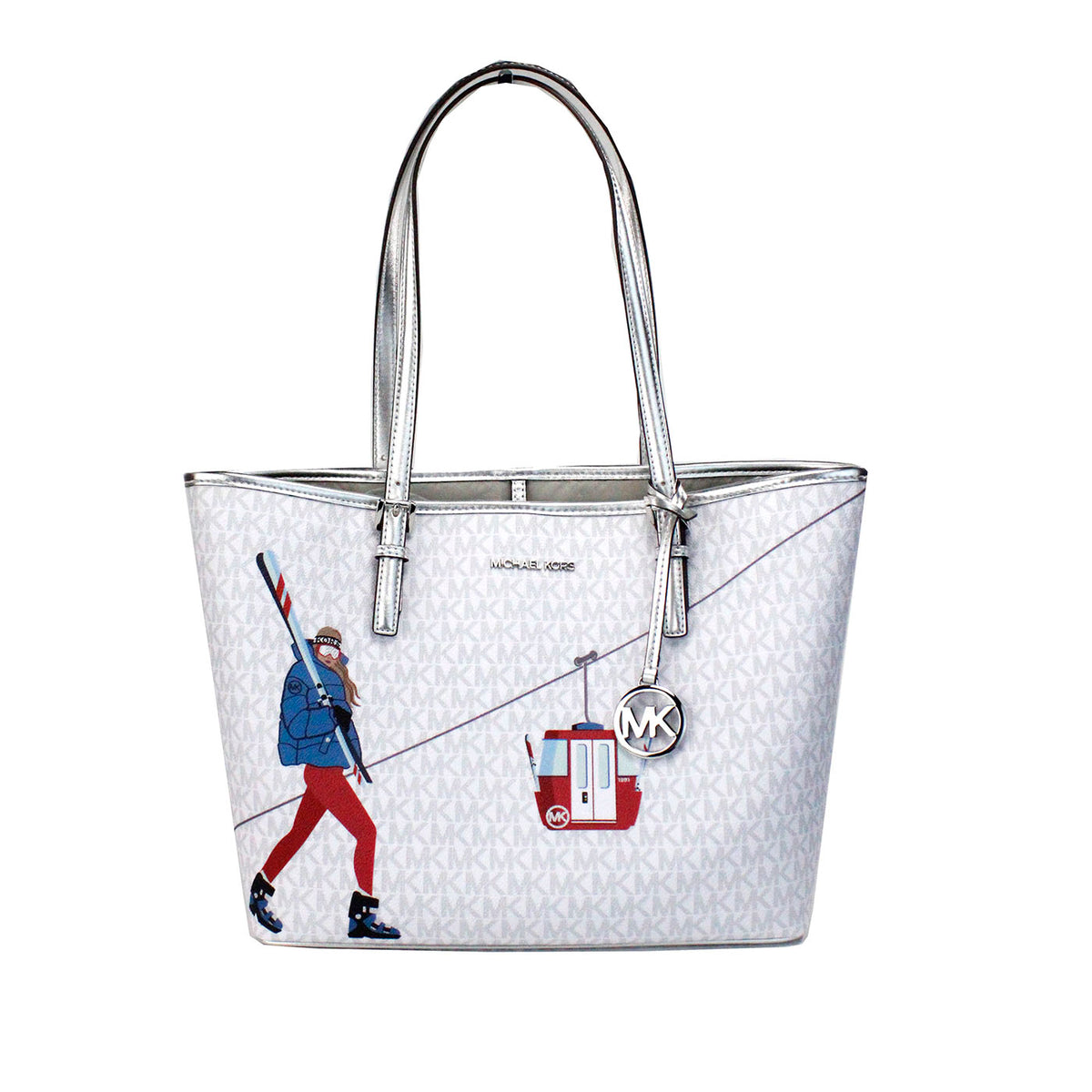 Michael Kors Jet Set Girls Medium White PVC Tote