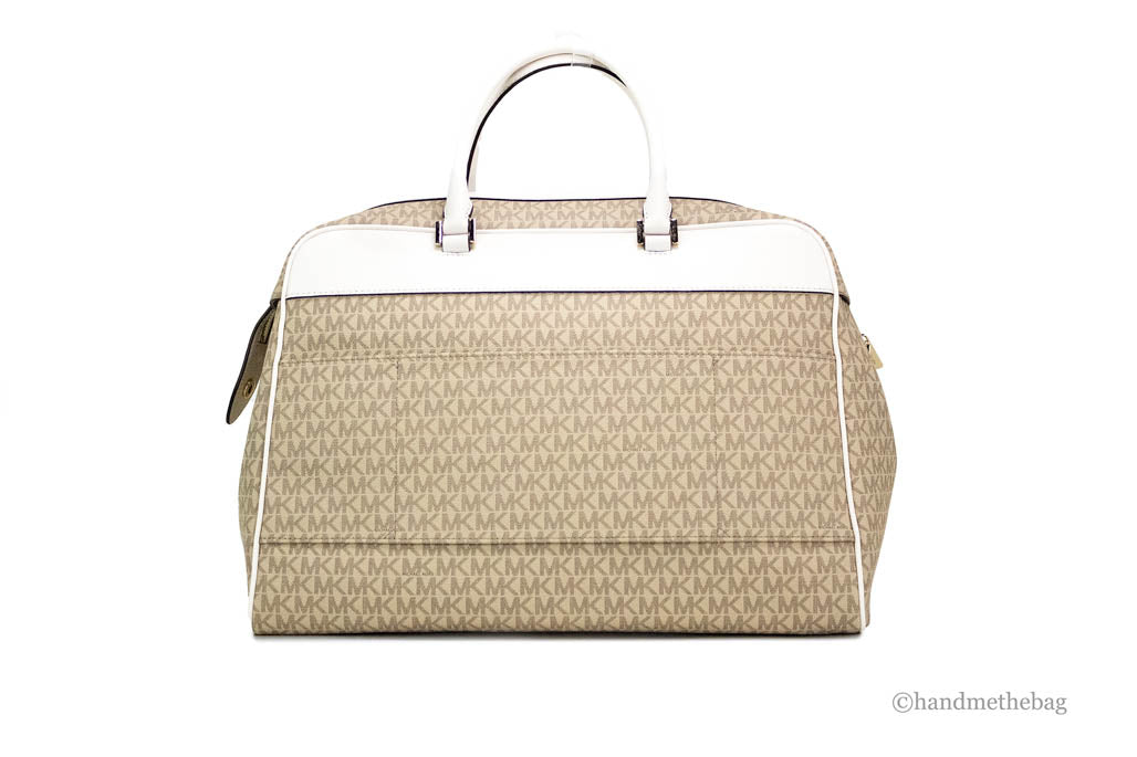 Michael Kors Travel Large Light Cream Patches Weekender Duffle
