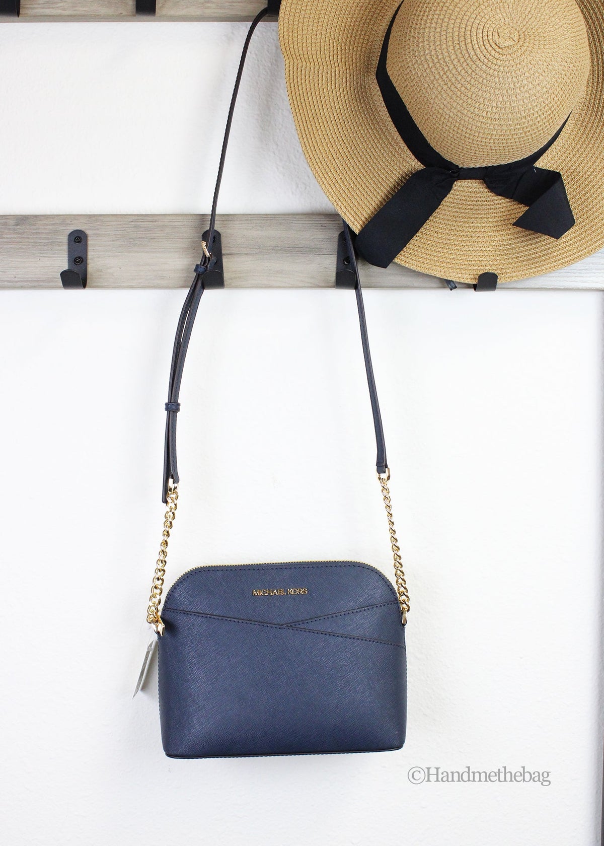 Michael Kors Jet Set Navy Leather X Dome Crossbody