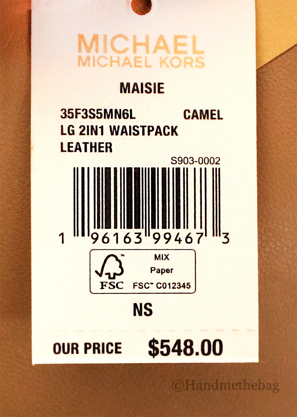 Michael Kors Maisie Camel Leather 2-n-1 Waistpack Belt Bag