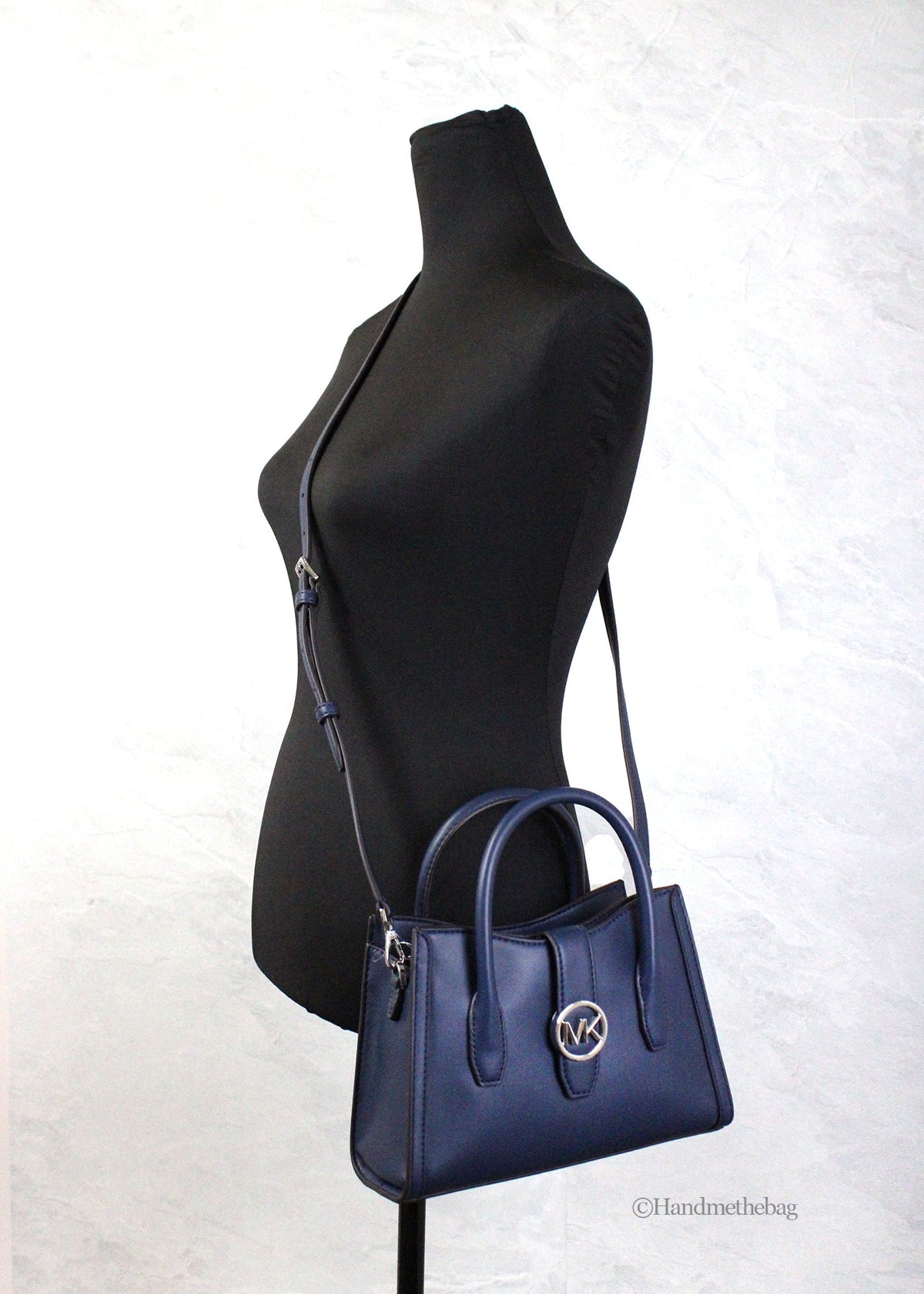 Michael Kors Gabby Small Navy Satchel Crossbody Bag