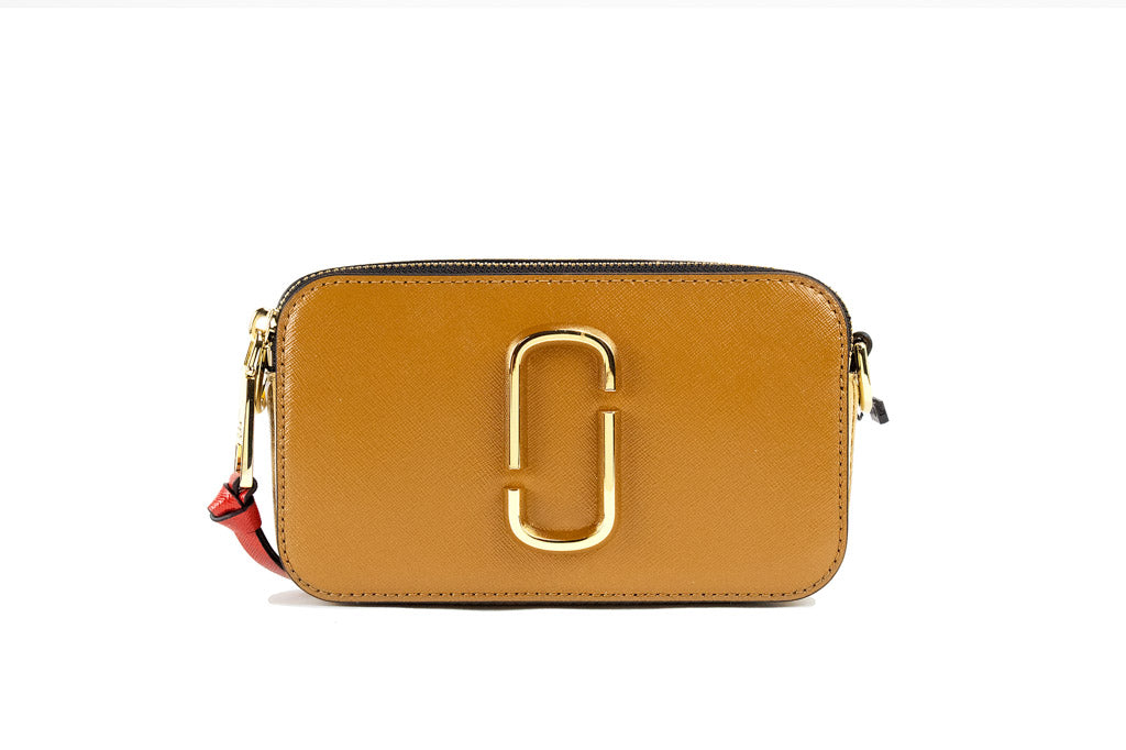 Marc Jacobs The Colorblock Snapshot Saffiano Leather Cathay Spice Shoulder Handbag