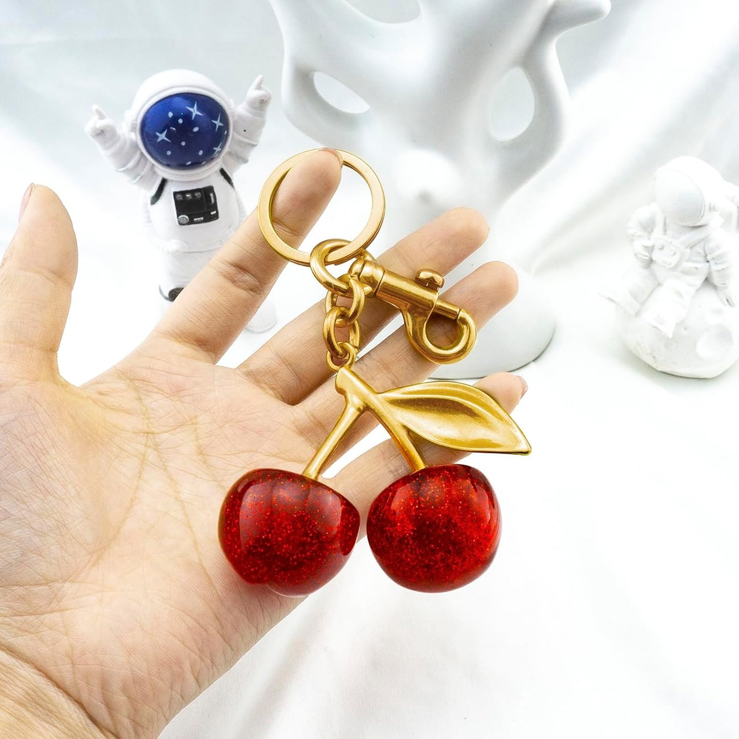 Cherry Bag Charm Purse Charms Keychain- Car Cherry Accessories Keychians Gifts for Women Mom Daughter Gifts Christmas Valentine Bag Accessory