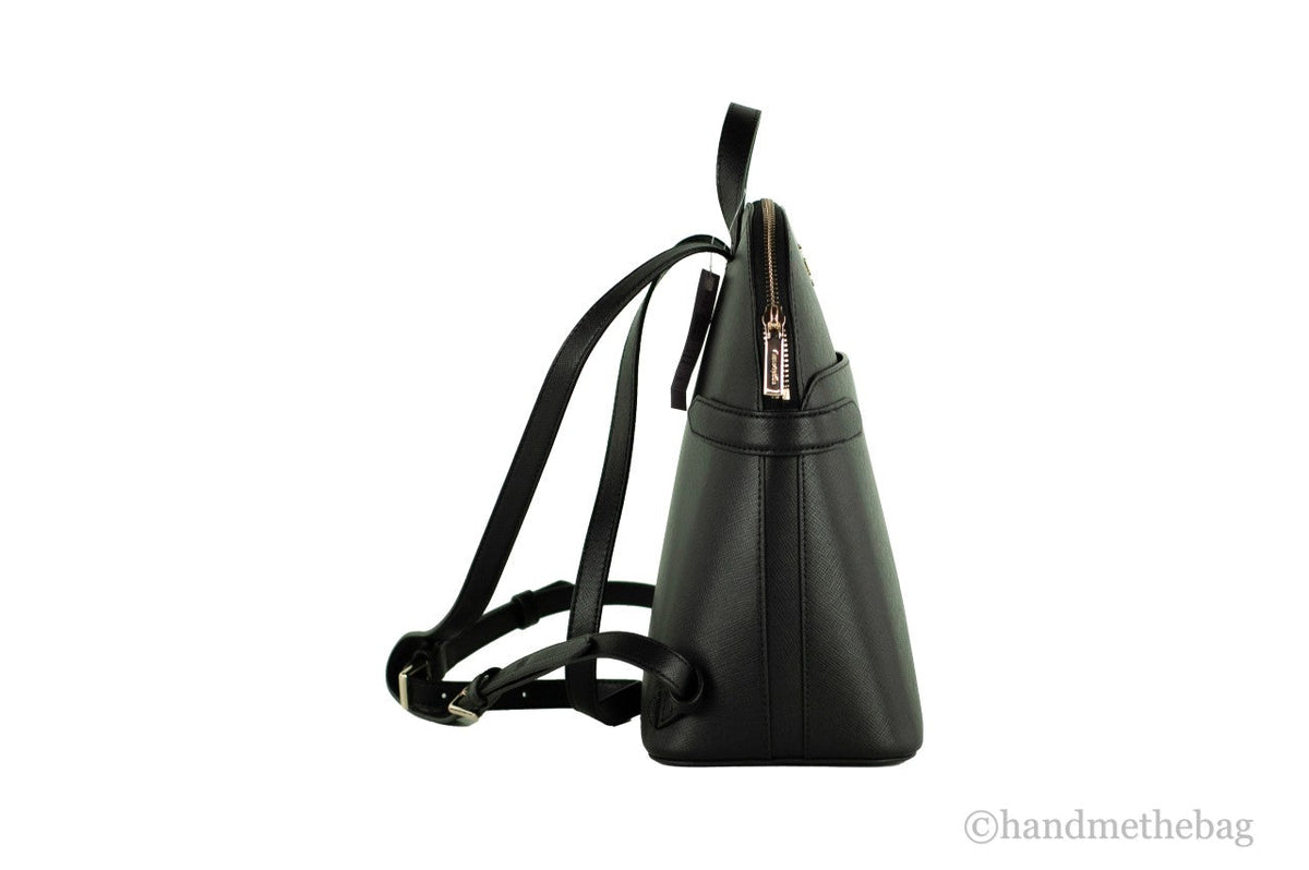 Kate Spade Staci Medium Black Saffiano Leather Dome Backpack