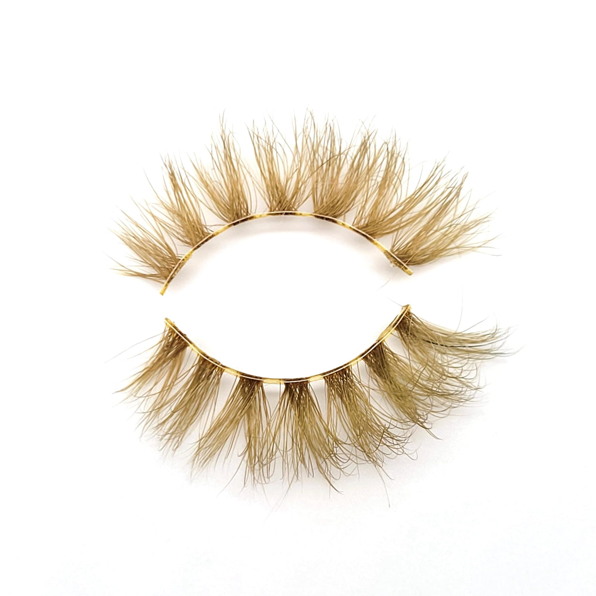 16mm Colored Lashes 3D Real Mink Brown Eyelashes Brown Lashes Strips (M3D-344 16mm Brown Flare 1 Pair Pack)