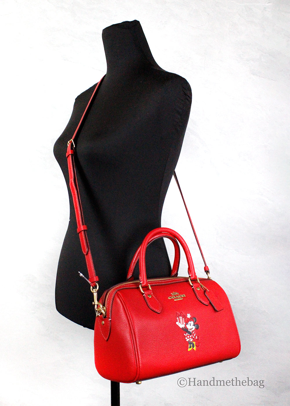 Coach X Disney Rowan Medium Red Minnie Mouse Satchel
