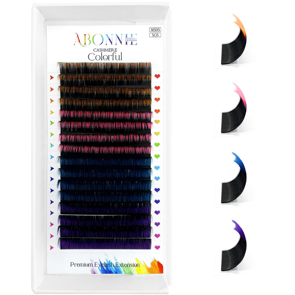Colored Lash Extensions 16 Rows Cashmere lash extensions 0.07 D Curl Lash Extensions 15mm Classic Lash Extensions Single Lash Extensions for Professional(0.07-D-Black Ombre 15mm）
