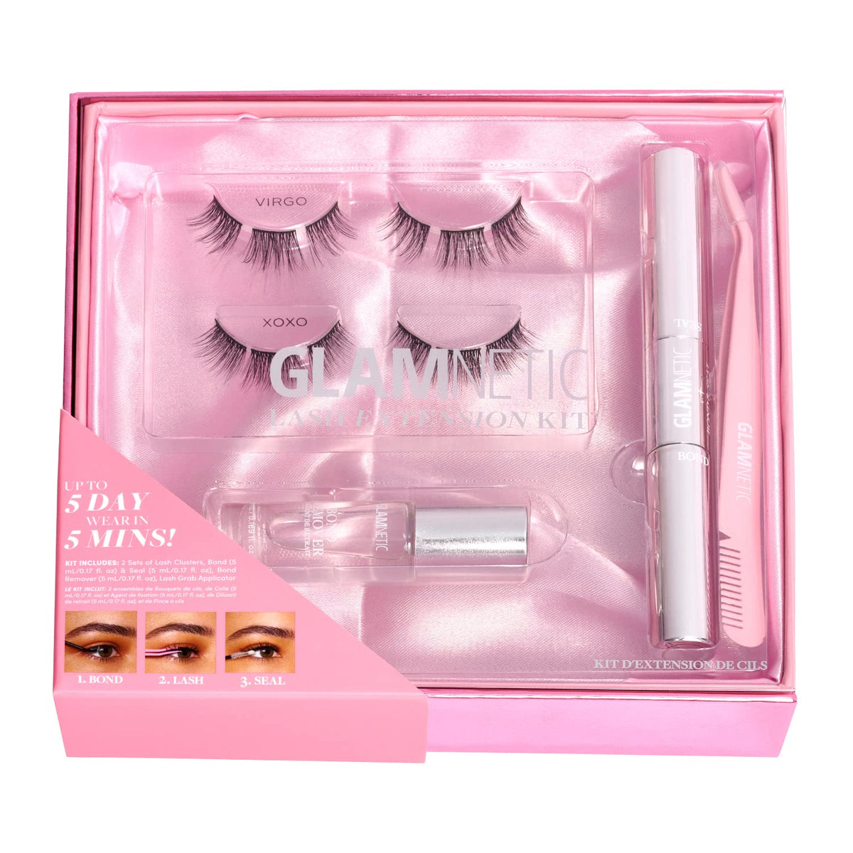 Glamnetic Lash Extension Kit | Natural | Professional At Home False Eyelash Extension Kit | Salon-Quality High Volume Faux Mink Lashes