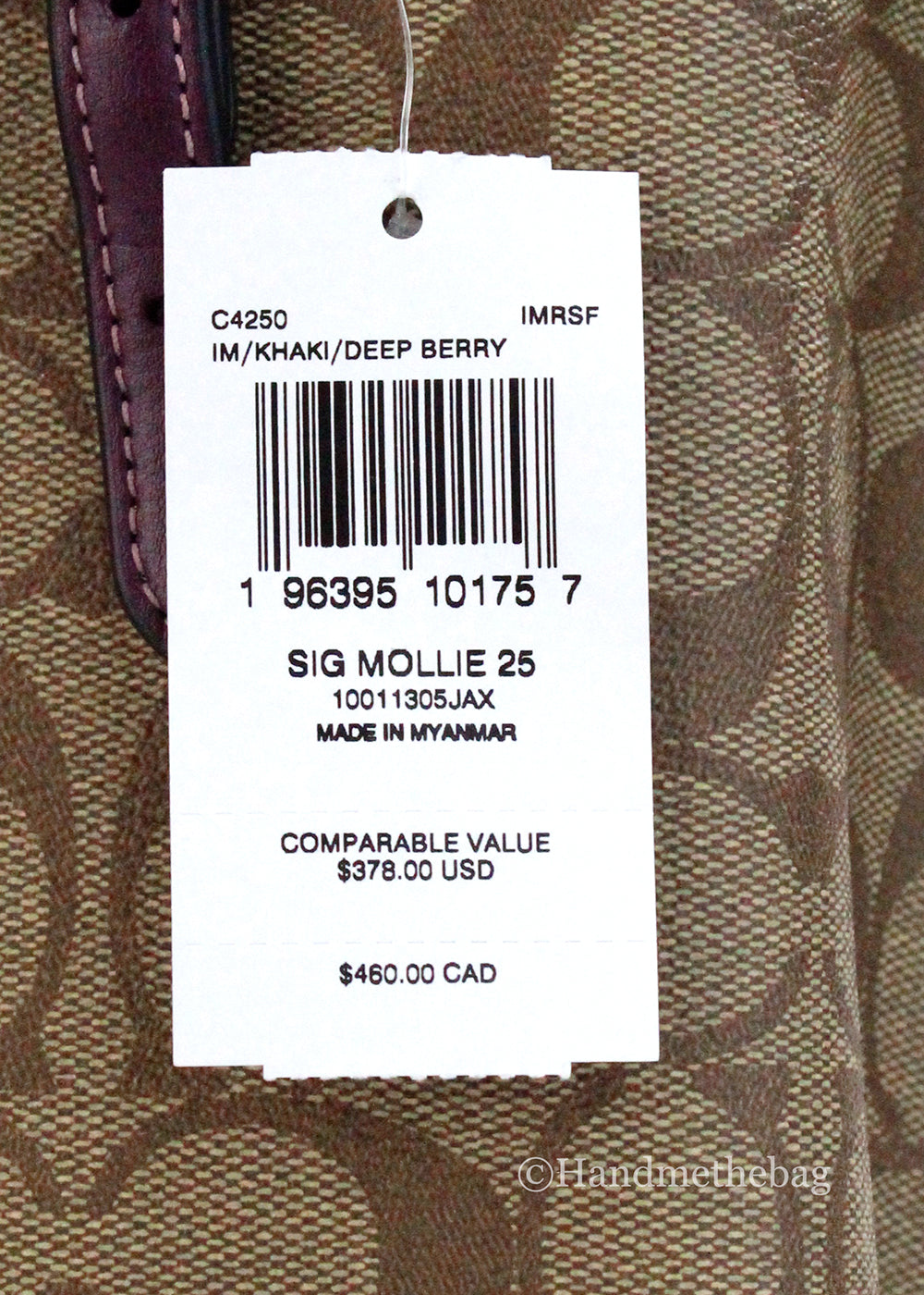 Coach Mollie 25 Small Berry Coated Canvas Crossbody Tote