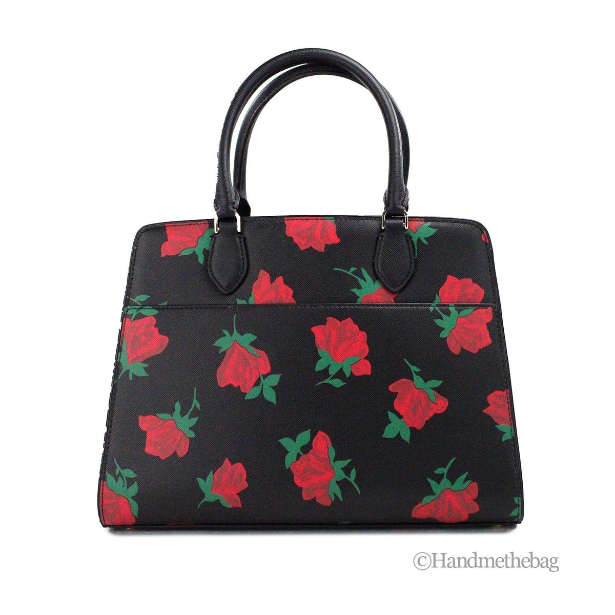 Kate Spade Madison Rose Toss Print Leather Satchel Bag