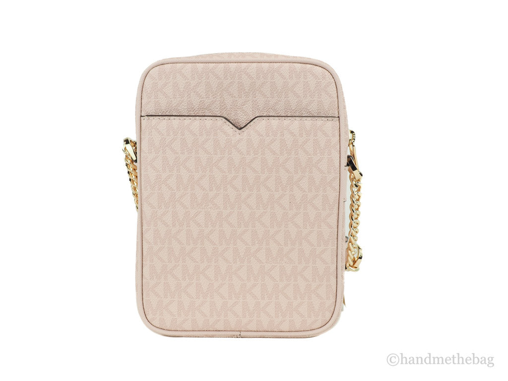 Michael Kors Jet Set Powder Blush Signature Flight Crossbody Handbag Purse Bag