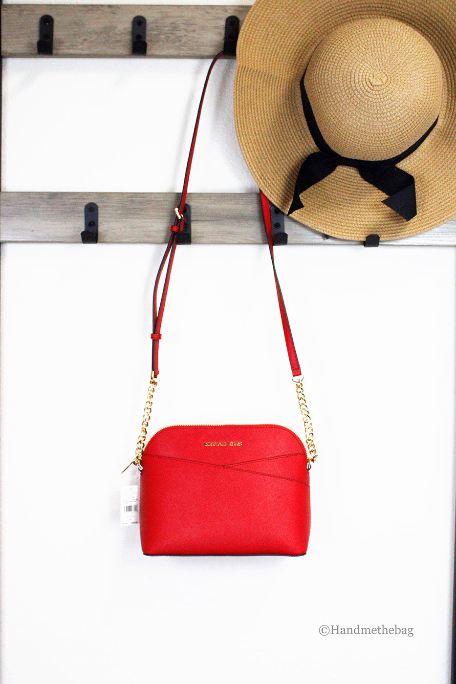 Michael Kors Jet Set Bright Red X Cross Dome Crossbody