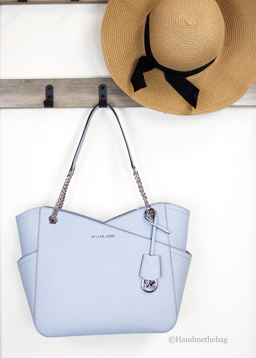 Michael Kors Jet Set Large Pale Blue X Cross Tote