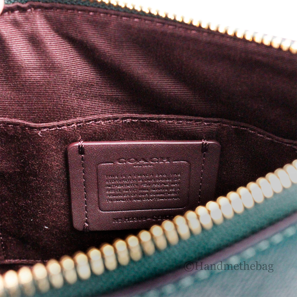 Coach Rowan Mini Dark Pine Leather File Crossbody