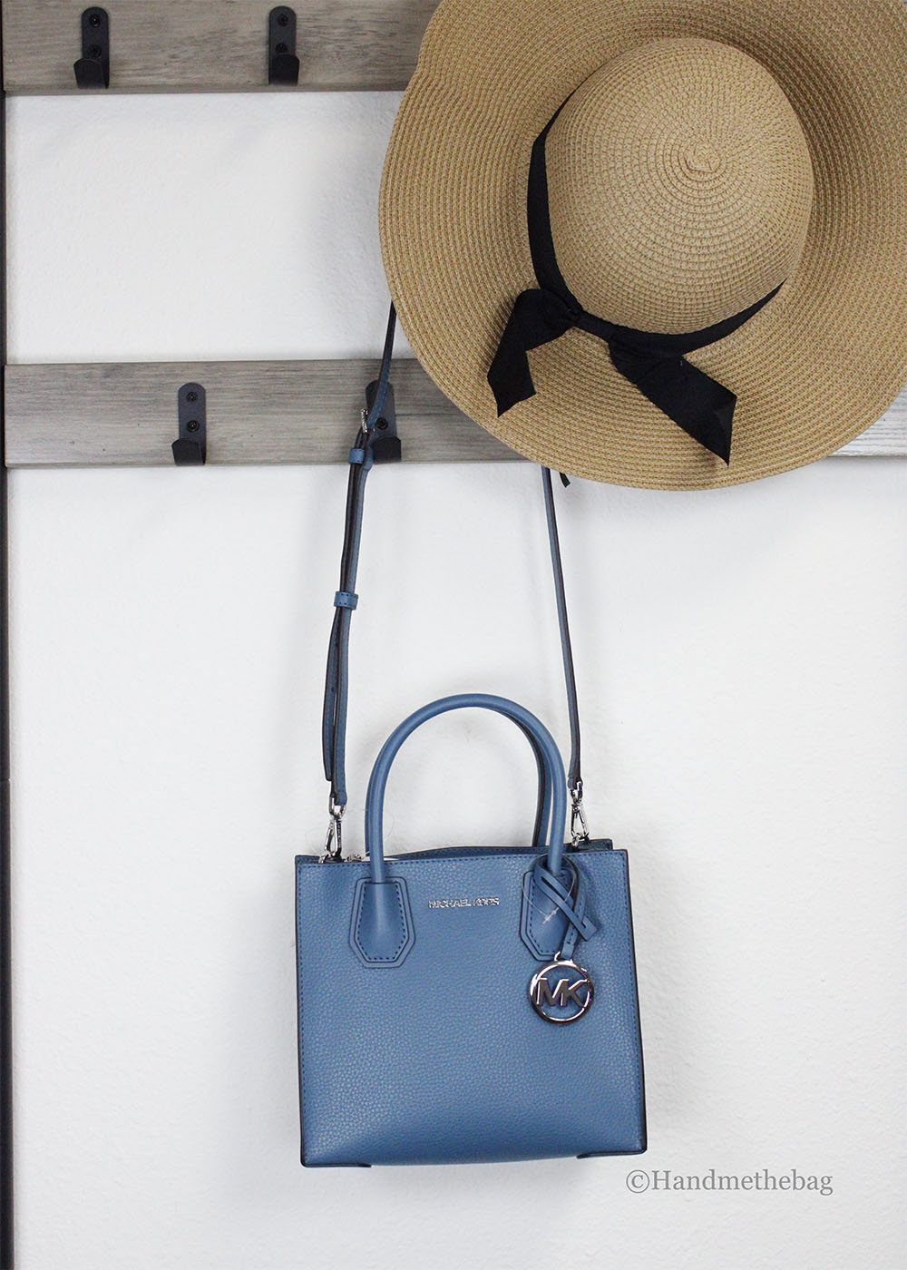 Michael Kors Mercer Teal Leather Messenger Crossbody Bag