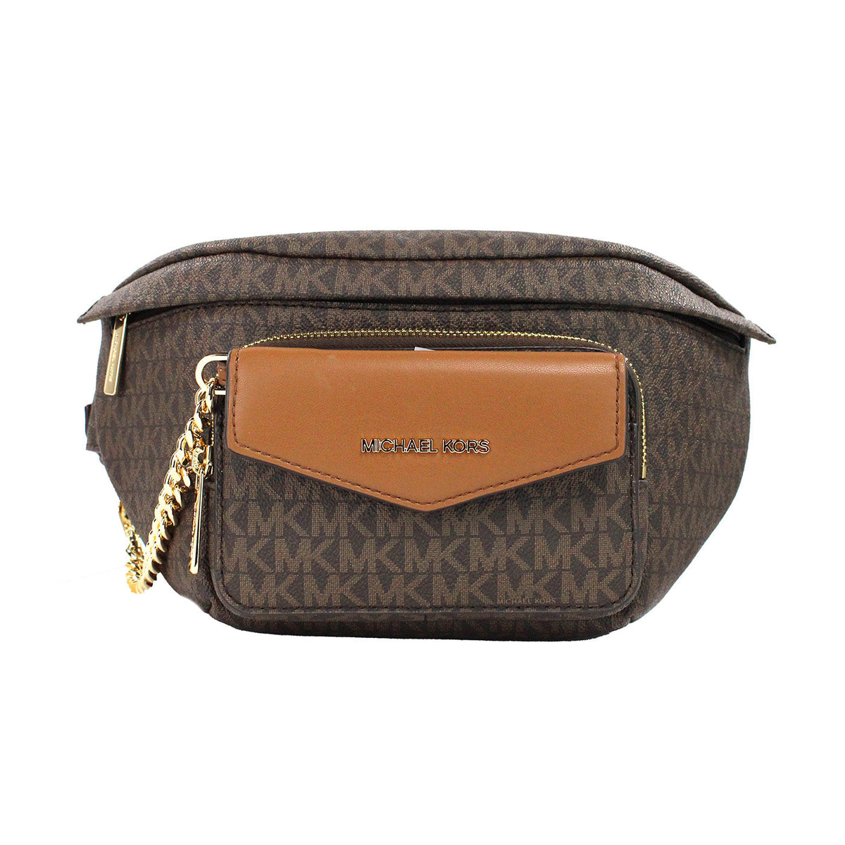 Michael Kors Maisie Large Brown PVC 2-n-1 Belt Bag